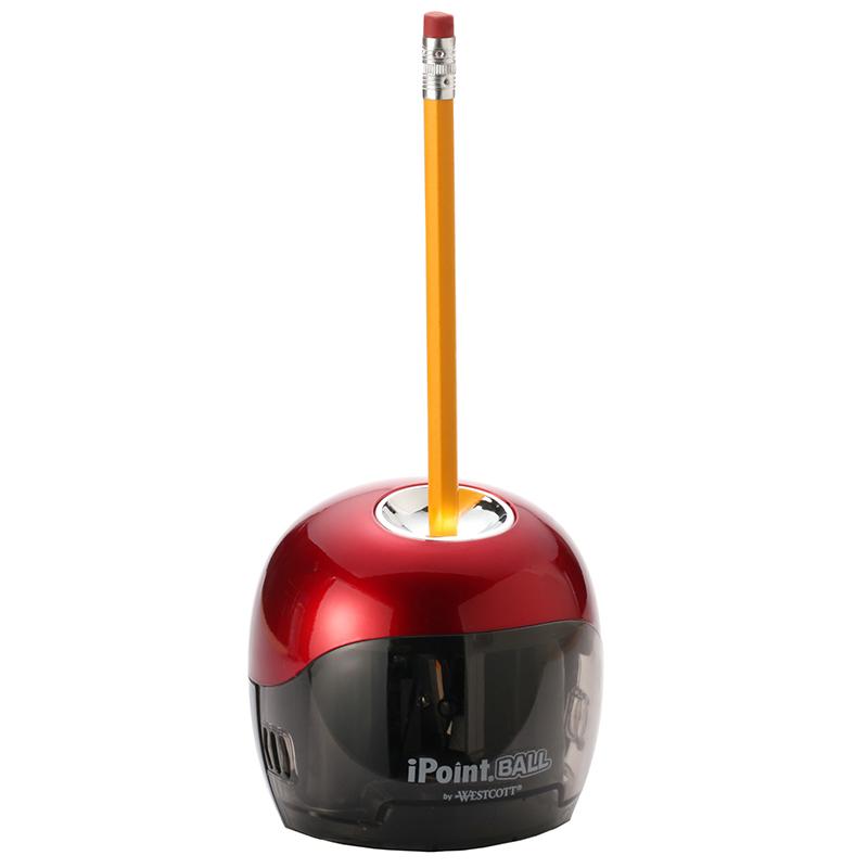 Westcott iPoint Ball Battery Pencil Sharpener - Red, Black