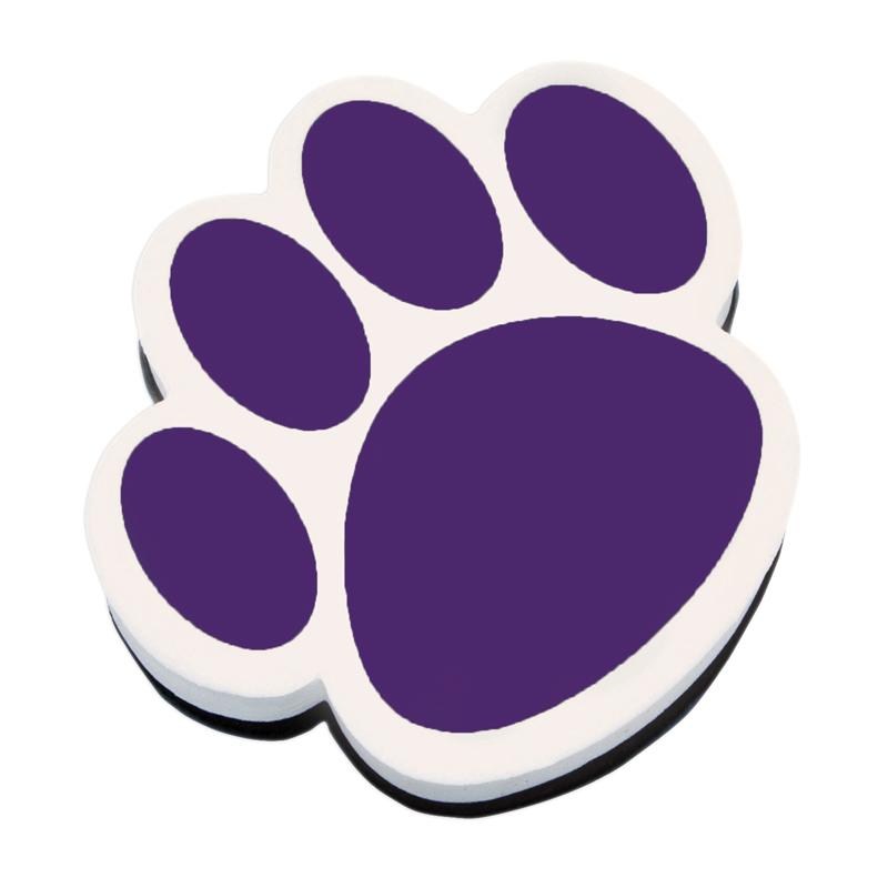 Ashley Paw Shaped Magnetic Whiteboard Eraser - Used as Mark Remover - Magnetic, Lightweight - Purple - 1Each