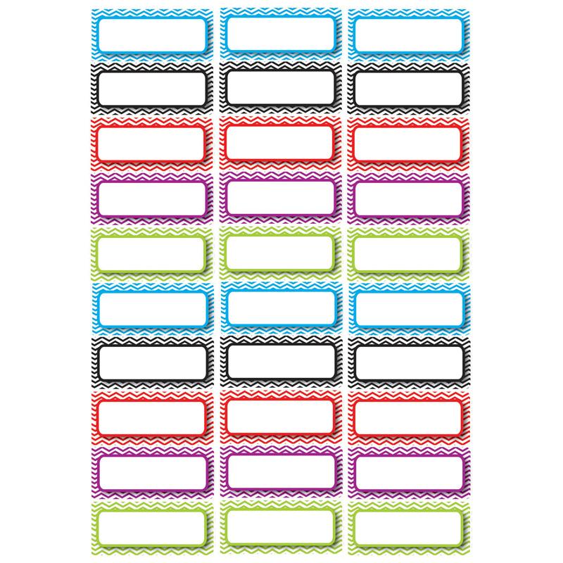  Ashley Dry Erase Chevron Nameplate Magnets - 30 (Rectangle) Shape - Magnetic - Chevron - Die- Cut, Write On/Wipe Off, Heavy Duty - Multicolor - Foam - 1 Pack
