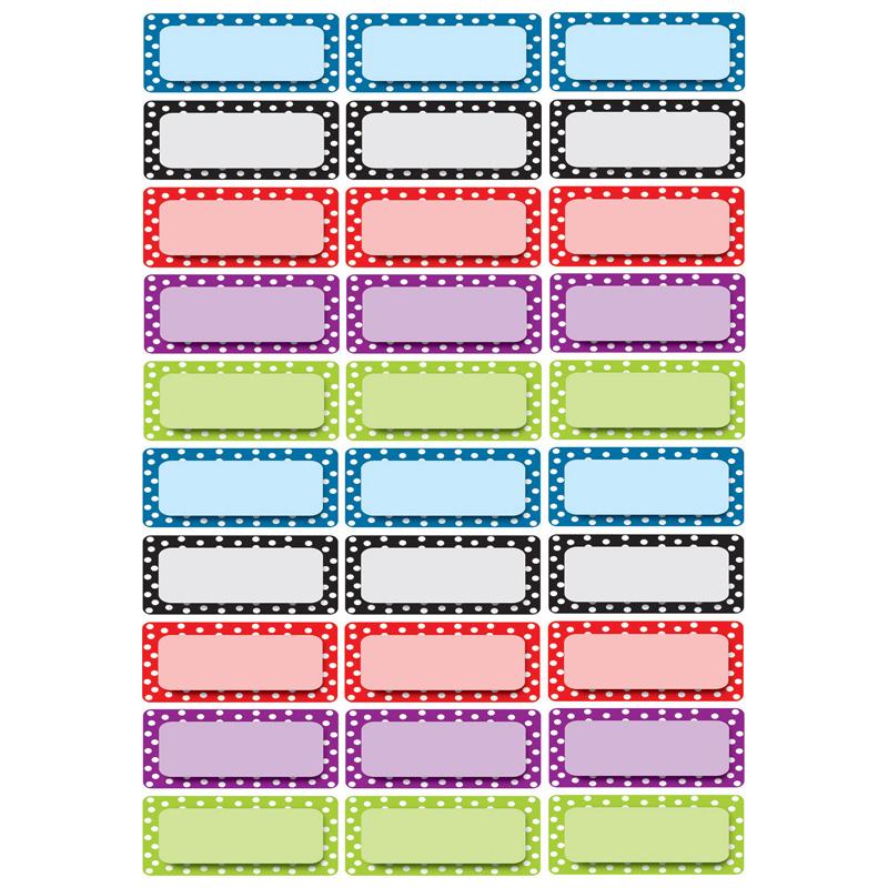  Ashley Dry Erase Dotted Nameplate Magnets - 30 (Rectangle) Shape - Dotted - Die- Cut, Write On/Wipe Off, Heavy Duty - Multicolor - Foam - 1 Pack