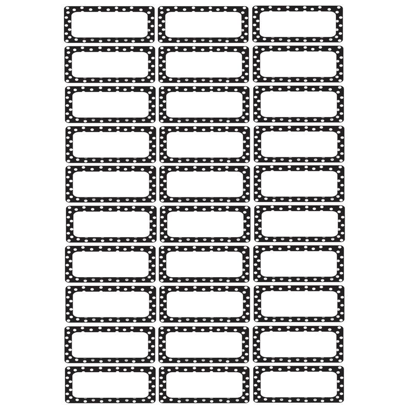  Ashley Dry Erase Black/White Dots Nameplate Magnets - Magnetic - Dotted - Die- Cut, Write On/Wipe Off - Black, White - 1 Pack
