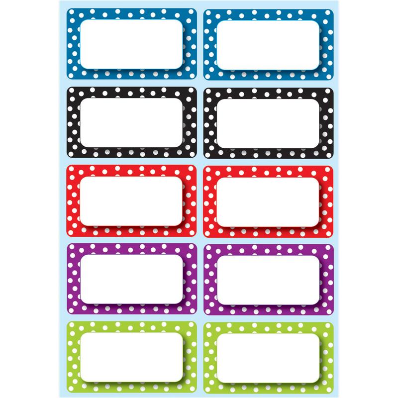 Ashley Dotted Dry Erase Nameplate Magnets - (Rectangle) Shape - Magnetic - Dotted - Write on/Wipe off - 2.25