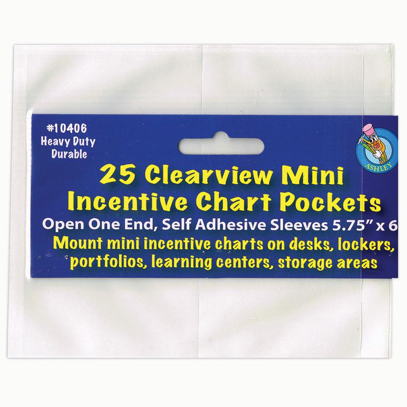 Clear View Self-Adhesive Mini Incentive Chart Pocket 6