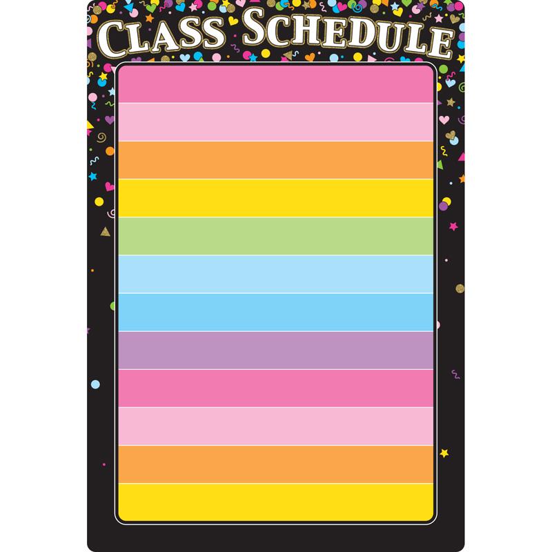 Smart Poly® Chart Black Confetti Class Schedule, 13