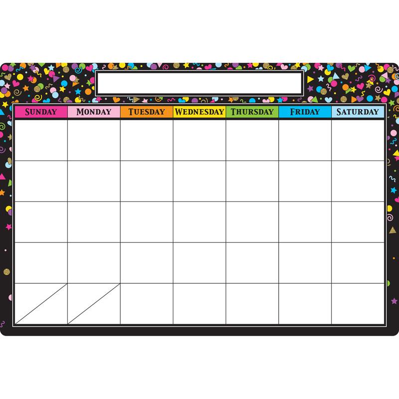 Smart Poly® Chart Black Confetti Calendar, 13