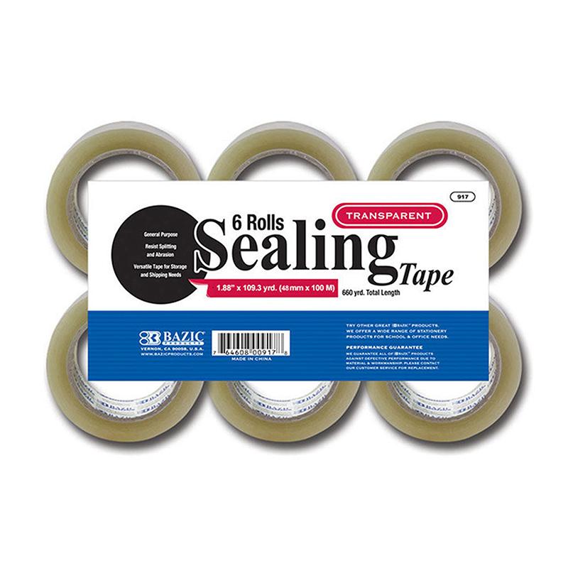 BAZIC® Clear Sealing Tape 6-Pack
