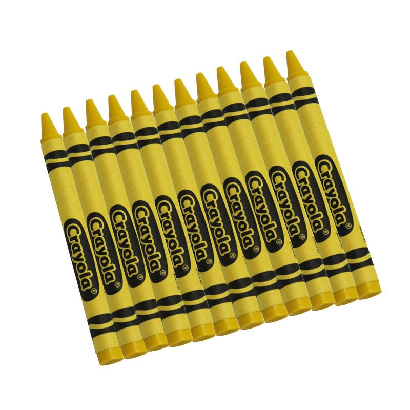 Bulk Crayons, Regular Size, Yellow, 12 Count