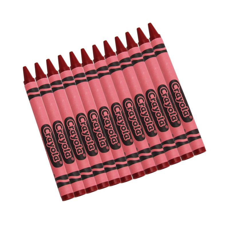 Bulk Crayons, Regular Size, Red, 12 Count