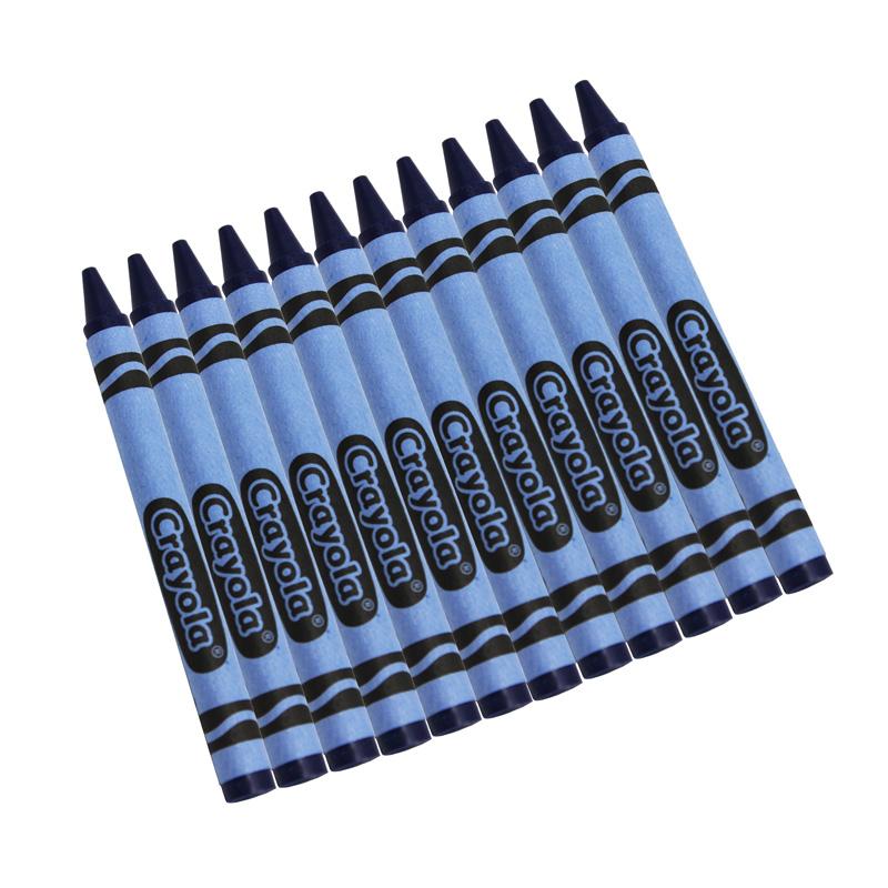 Bulk Crayons, Regular Size, Blue, 12 Count