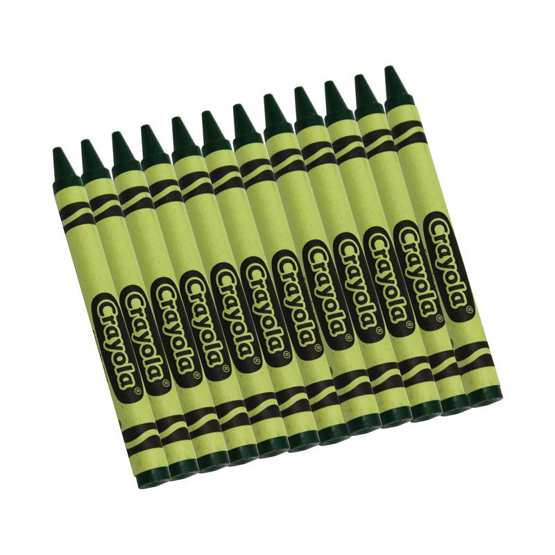 Bulk Crayons, Regular Size, Green, 12 Count