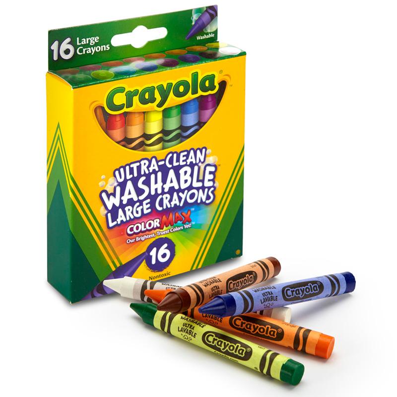 Crayola® Large Washable Crayons, 16 colors