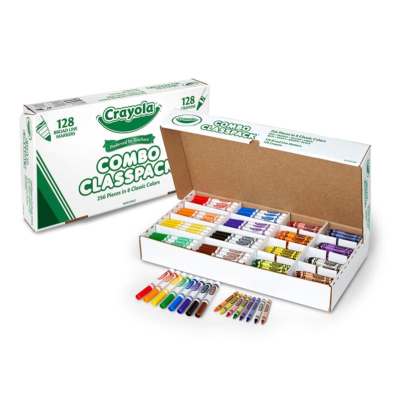 Crayon/Marker Combo Classpack®, 8 Colors, Pack of 256