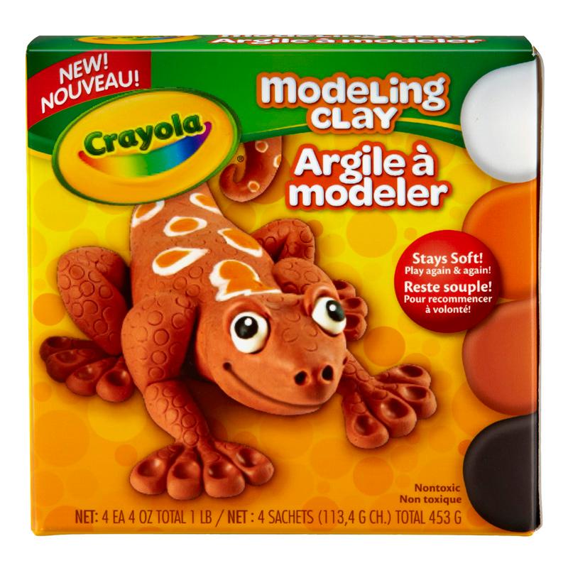 Modeling Clay, 1 lb. Assortment, Black/White/Orange/Brown