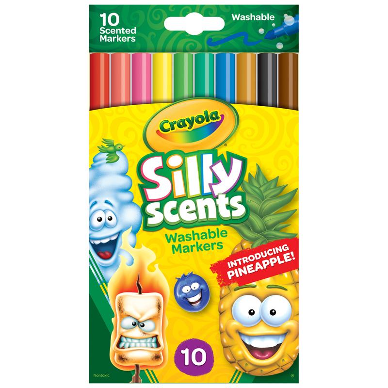 Crayola® Silly Scents™ Washable Markers, Slim, 10 colors/scents