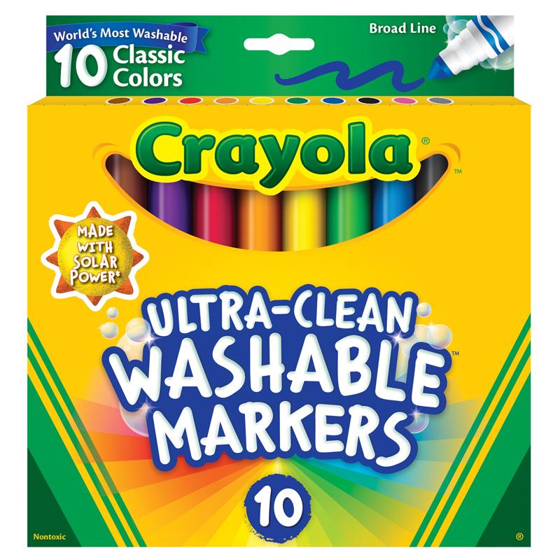  Ultra- Clean Markers, Broad Line, Classic Colors, Pack Of 10