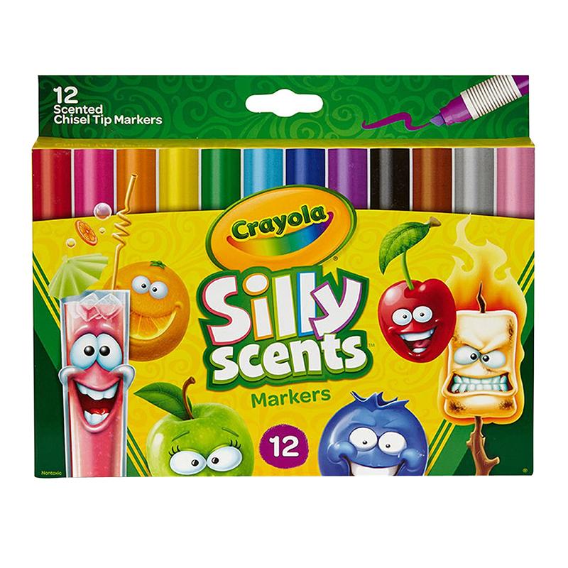 Crayola® Silly Scents™ Washable Markers, Chisel Tip, 12 colors/scents