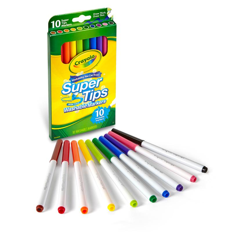  Washable Super Tips Markers, Pack Of 10