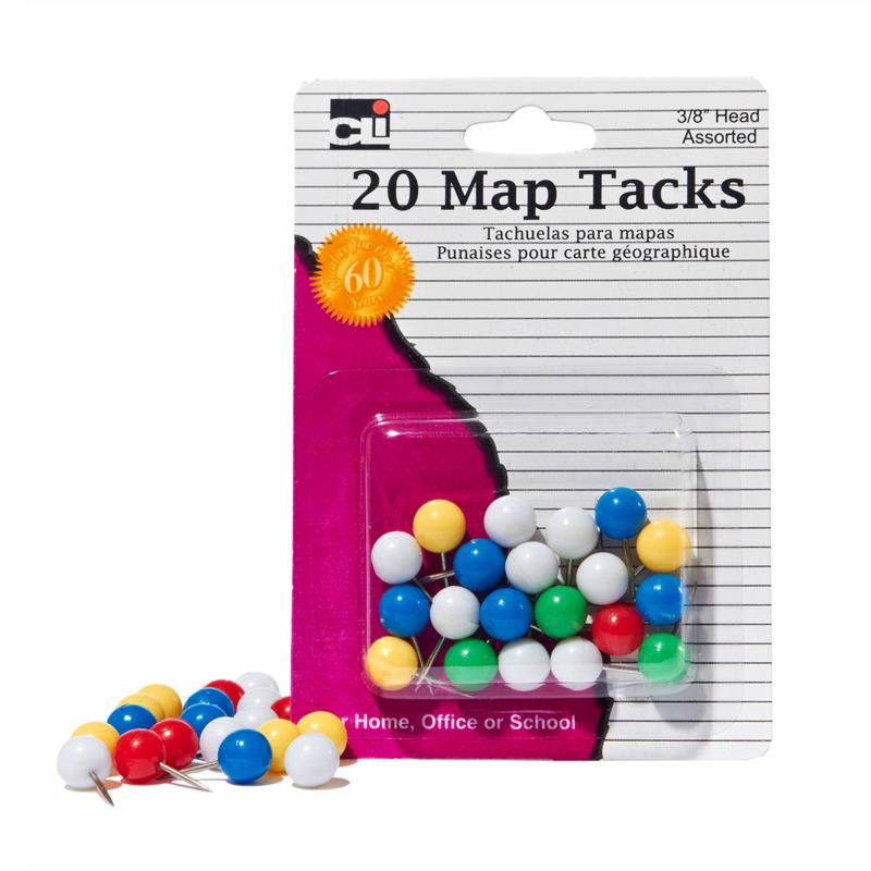 Map Tacks, Pack of 20