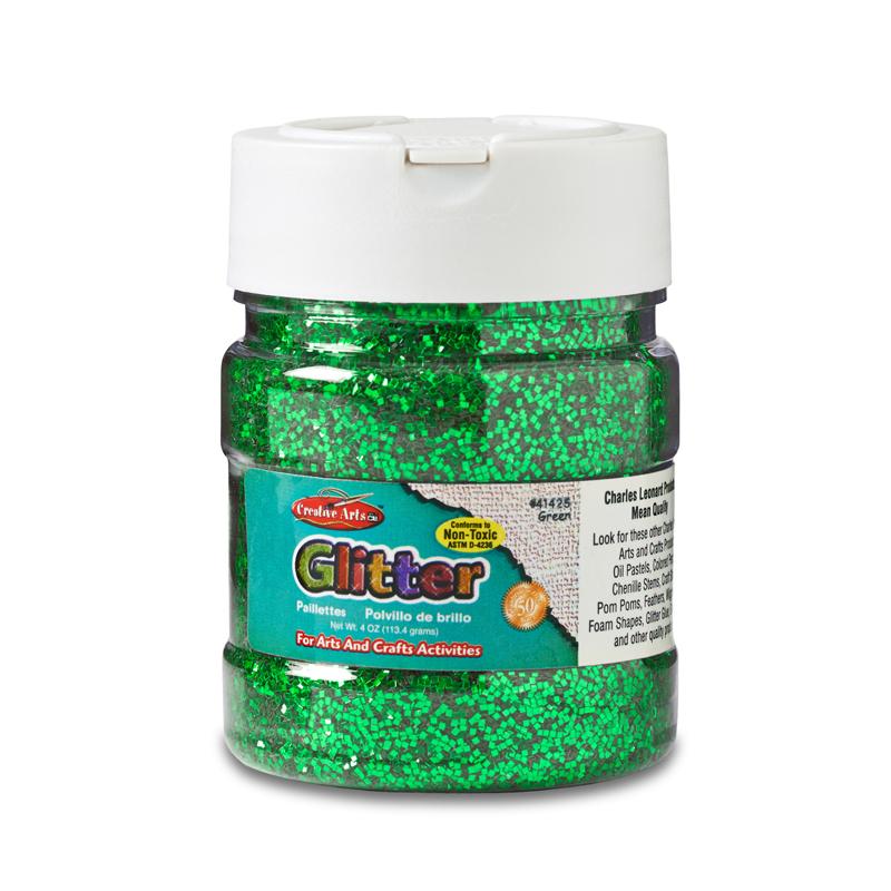  Creative Arts Glitter, 4 Oz.Jar, Green