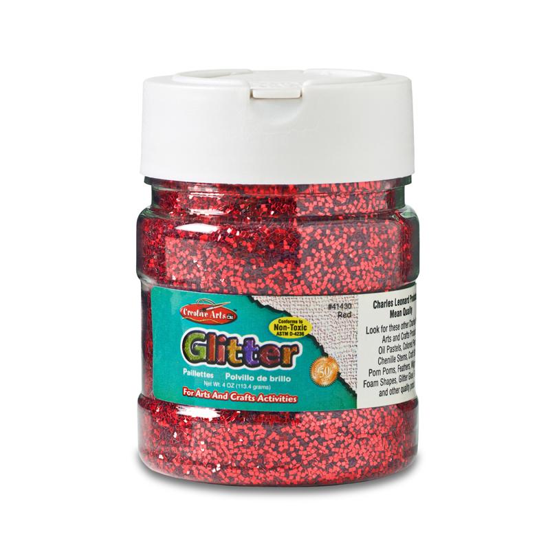  Creative Arts Glitter, 4 Oz.Jar, Red