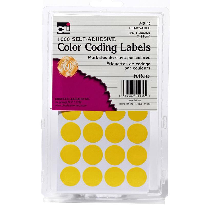 Color Coding Labels, Yellow