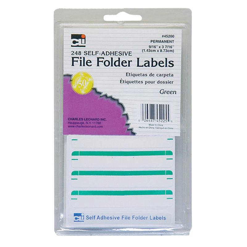 File Folder Labels, Green