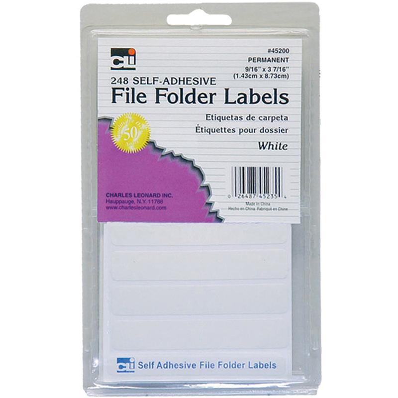 File Folder Labels, White