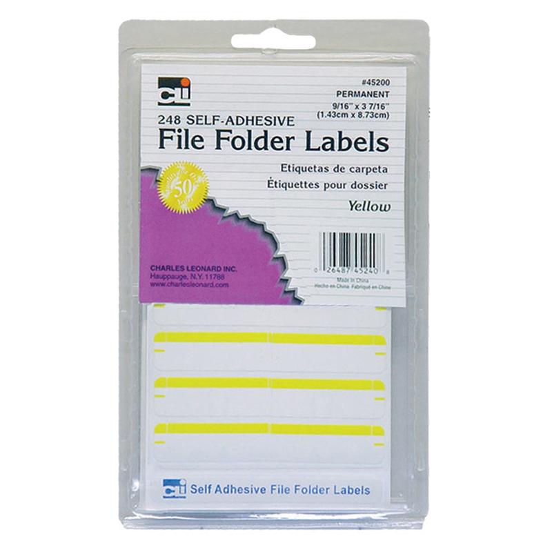 File Folder Labels, Yellow