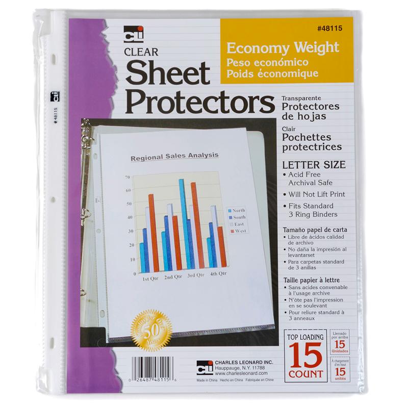 Sheet Protectors - Economy Weight - Clear - 15/Bg