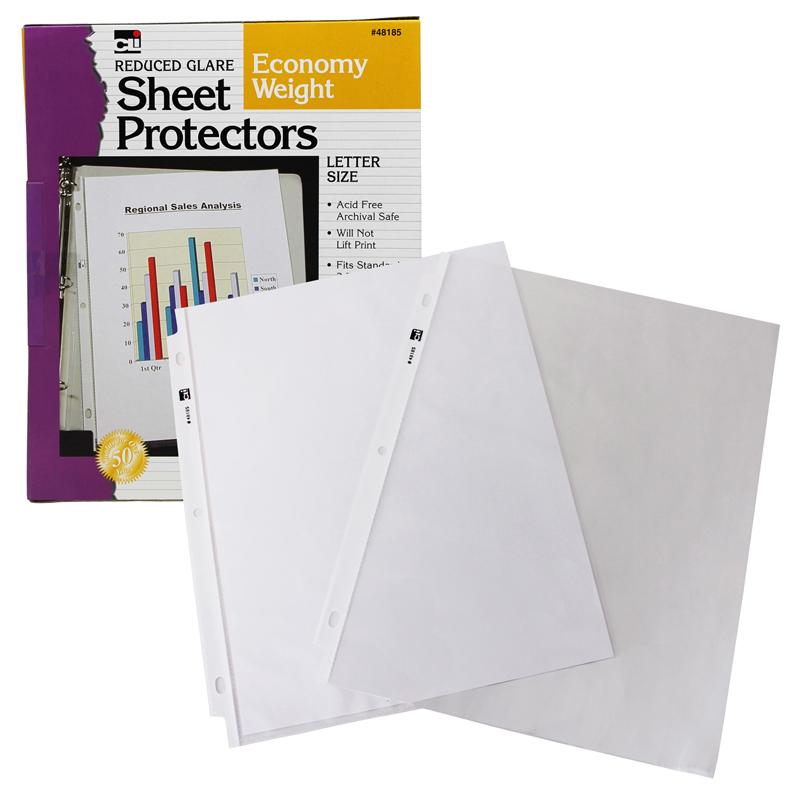 Top Loading Sheet Protectors, Reduced Glare, 50 shts