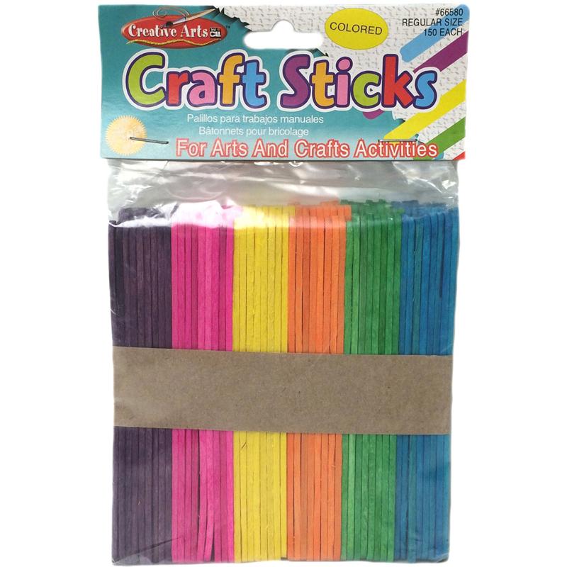 Creative Arts Craft Sticks - Regular Size - Colored - 4 1/2