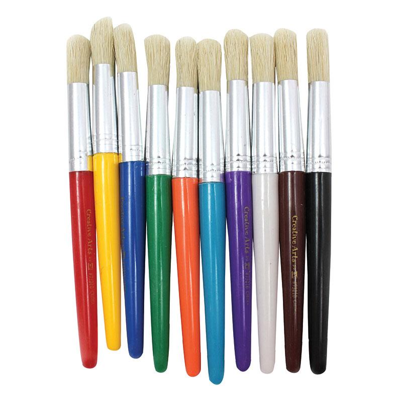 Brushes - Stubby Round - Gr.Bk.Bl. Rd.Tl.Or.Pu.Yl.