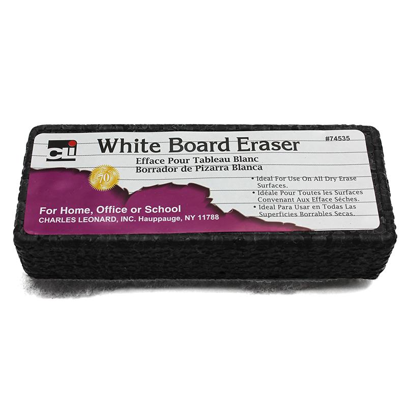 Eraser, Whiteboard, Felt/Foam, Gray and Black, 1 Eraser