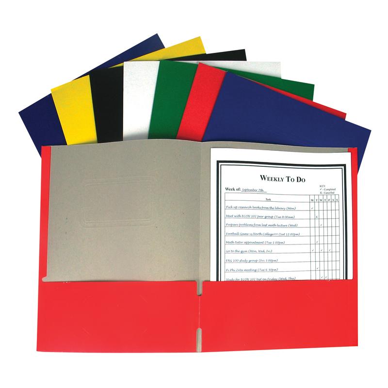 C-Line® Recycled Paper Portfolio Without Prongs Assorted, 1EA