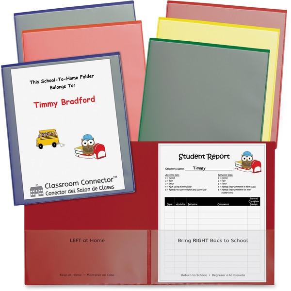 C-Line School-To-Home Folder - 2 Front & Back Pocket(s) - Sold as Eaches