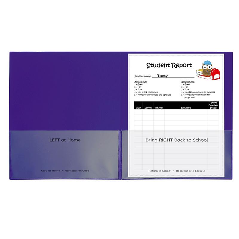 C-Line Classroom Connector Folders, Purple, 25/BX, 32009 - Letter - 8 1/2