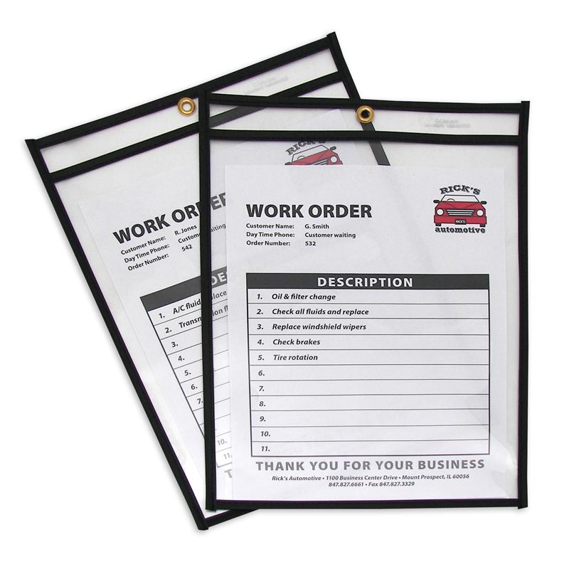  C- Line Shop Ticket Holders, Stitched - Both Sides Clear, 9 X 12, 25/Bx, 46912
