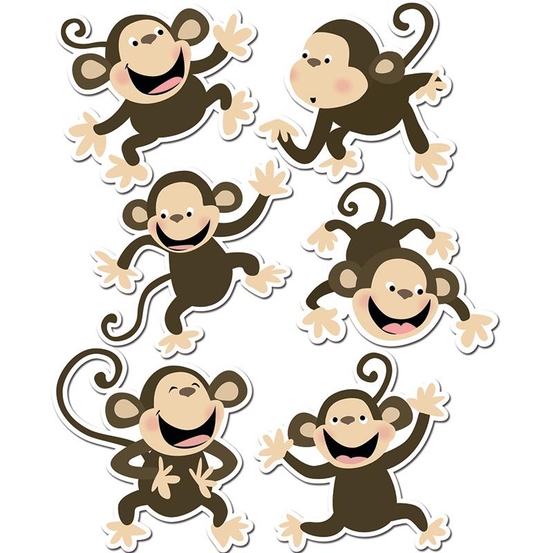 Monkeys Cut-Outs Variety Pack, 6 Designs, 6