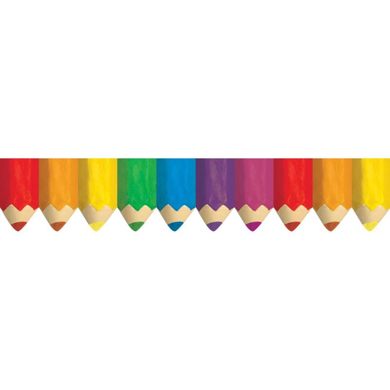 Jumbo Colored Pencils Border, 35 Feet