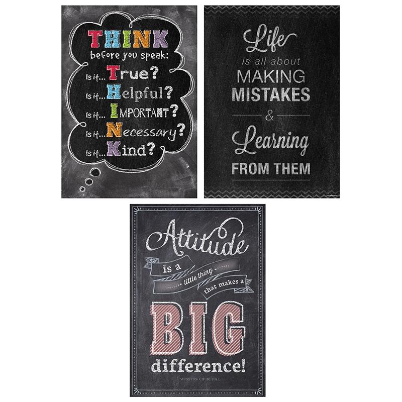 Chalk It Up! Think Positive Poster Pack, 3 Posters