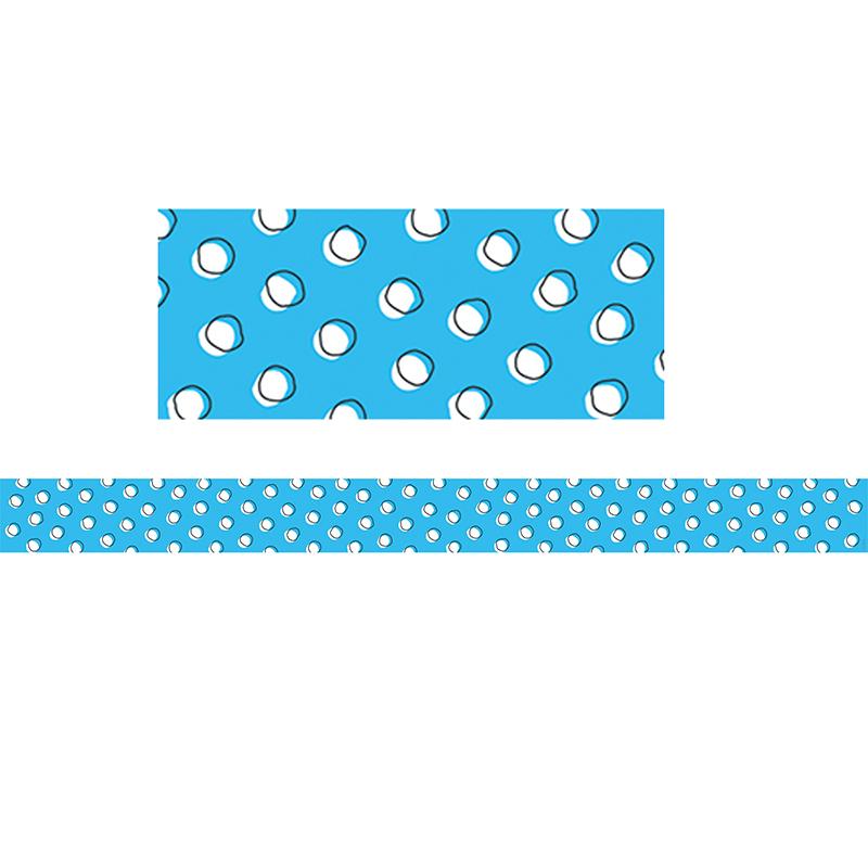 So Much Pun Doodle Dots on Blue Border