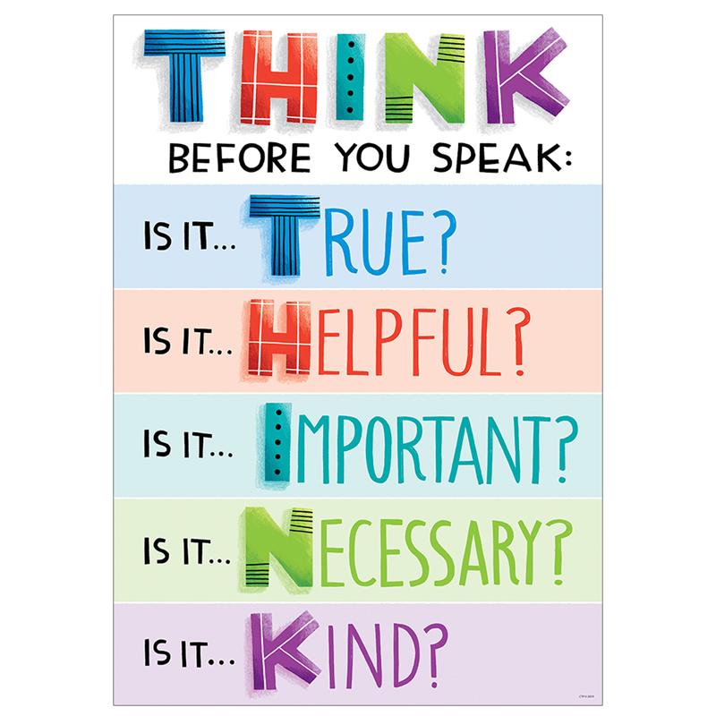 Think before you speak Inspire U Poster