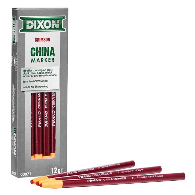 Dixon Phano Nontoxic China Markers - Crimson Red Lead - Red Barrel