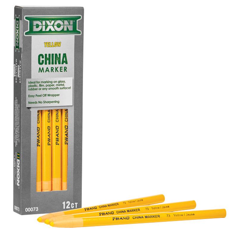 Dixon Phano Nontoxic China Markers - Yellow Lead