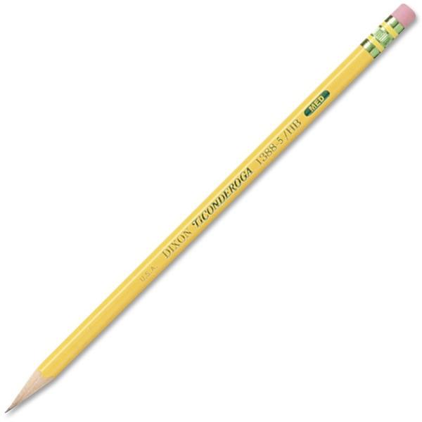 Ticonderoga No. 2.5 Woodcase Pencils - # 2.5 Lead - Black Lead - Yellow Barrel