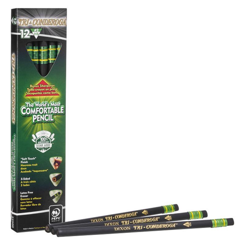 Dixon Tri-conderoga Executive Triangular Pencil - #2 Lead - Black Barrel