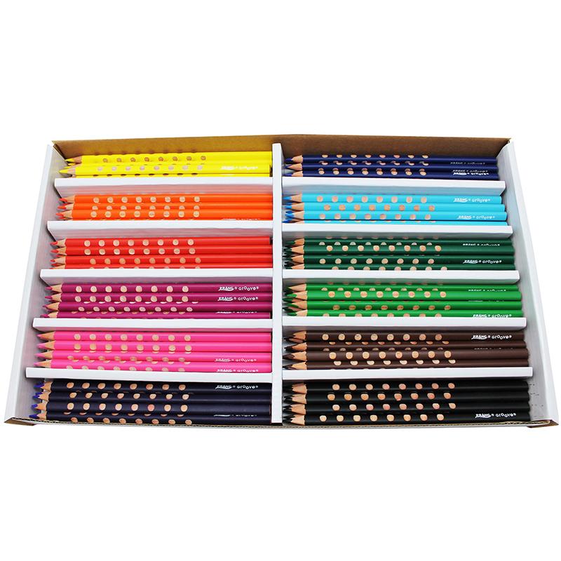 Prang Groove Colored Pencils - 3.3 mm Lead Diameter - Assorted Lead - 144 / Set