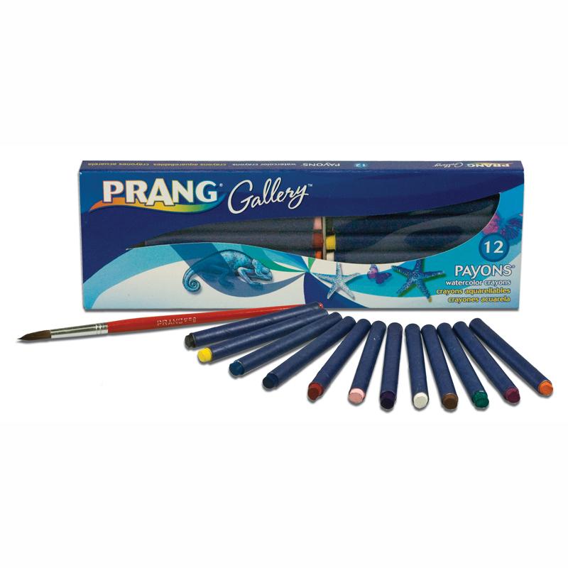 Prang® Payons™ (Paint Crayons) with Brush, Assorted Colors, Set of 12