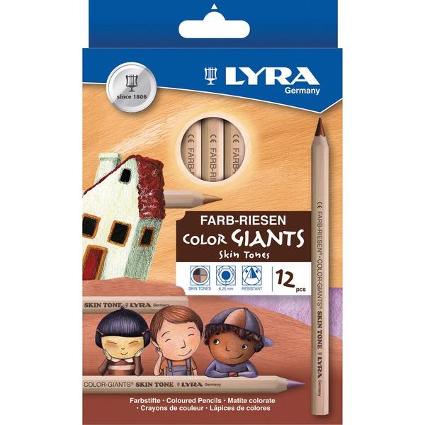 Lyra Color-Giants Skin Tone Colored Pencils - 6.3 mm Lead Diameter - Assorted Lead - 12 / Set