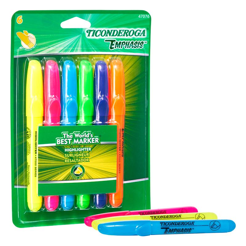 Emphasis™ Highlighters, Desk Style, Chisel Tip, 6 Assorted Colors